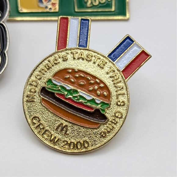 Vintage Y2K McDonald's Fast Food Crew Pins Set of 3 Monopoly & Menu 2000-2001 - Picture 2 of 6